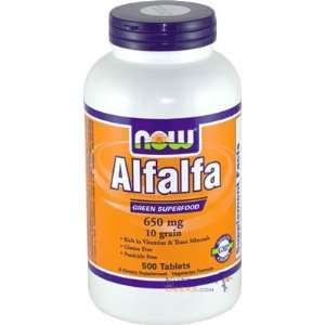  Now Alfalfa 650mg 10 Grain, 500 Tablet Health & Personal 