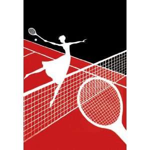  Game of Tennis 12x18 Giclee on canvas