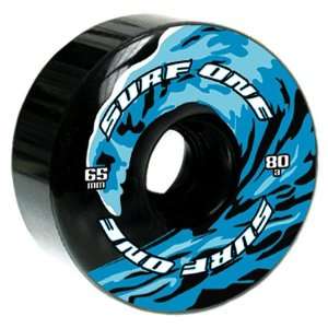  Surf One Wave Skateboard Wheel 65mm 80a (Black) Sports 