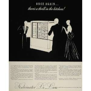  1936 Ad Kelvinator De Luxe Refrigerator Appliance B/W 