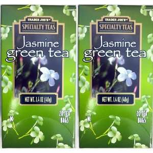 Boxes Trader Joes Specialty Teas Jasmine Green Tea 20 Tea Bags per 