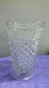 Anchor Hocking Wexford Clear Large Flower Vase 10 Tall  