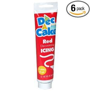 Dec A Cake Ice A Cake Red, 4.25 Ounce (Pack of 6)  Grocery 