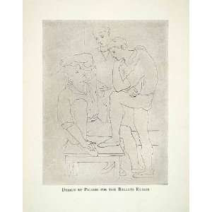  1928 Print Pablo Picasso Ballet Russes Dance Sketch 