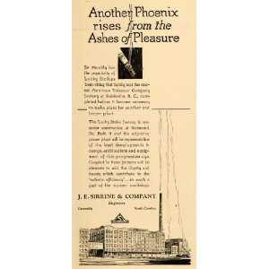  1930 Ad J. E. Sirrine Engineers Lucky Strike Tobacco 