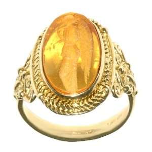   Tagliamonte 14k Yellow Gold Amber Venetian Glass Ring, Size 7 Jewelry