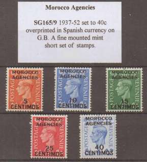 MOROCCO AGENCIES SG165/9 1937 52 SET TO 40c MTD MINT  