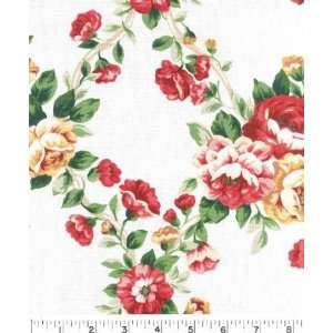   Wide FLORAL TRELLIS   ROSE Fabric By The Yard Arts, Crafts & Sewing