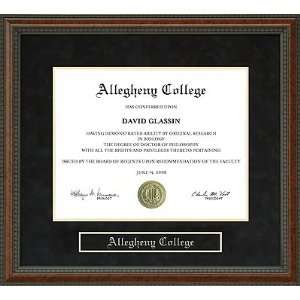 Allegheny College Diploma Frame
