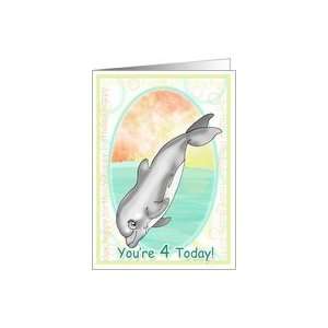  4th Birthday Happy Dolphin Card Toys & Games