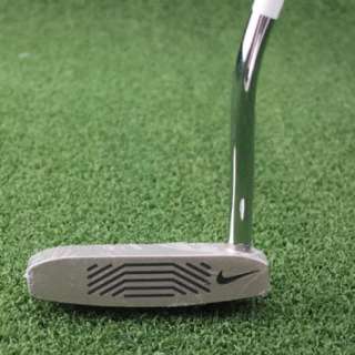 right that illustrates the natural toe weighting of this putter