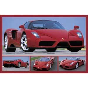 Ferrari Tribute to Enzo Red Sports Car 4 Pics H PAPER POSTER measures 