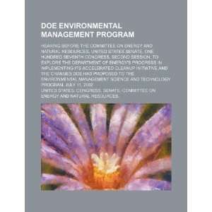  DOE environmental management program hearing before the 