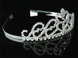 Wedding/Bridal crystal veil tiara headband CR126  