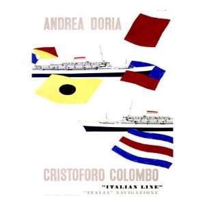 Andrea Doria Christoforo Colombo Giclee Poster Print by Enrico Ciuti 