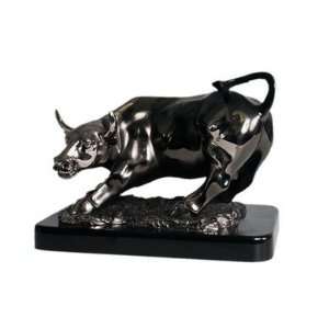 Wall Street Bull Pewter Statue, 7 inches H 
