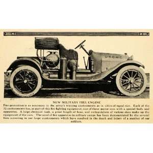  1918 Print Miltiary Fire Engine Vehicle Hoses Tanks 