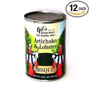 Gils Gourmet Artichoke Lobster Bisque, 15 Ounce Cans (Pack of 12 