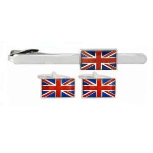  Patriotic Union Jack enamel set of cufflinks and matching 