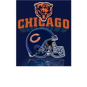  Chicago Bears Light Weight Fleece NFL Blanket (Grid Iron 