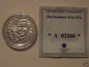 10 President George W Bush Coin with COA, Liberia 2003  