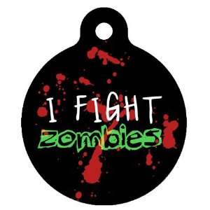  Dog Tag Art Custom Pet ID Tag for Dogs   Zombie Fighter 