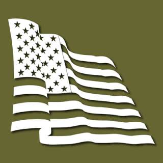Waving US Flag Stars Stripes Vinyl Decal Sticker VLUSF2  