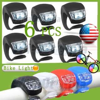   Silicone LED Bike Light Bicycle White Lamp Waterproof Head Tail Wheel