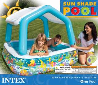 INTEX Sun & Shade Inflatable Kids Swimming Pool with Canopy 