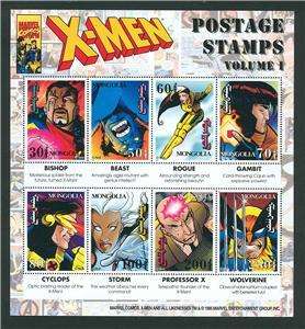Marvel Comics X MEN Sheet 8 Mongolia Stamps MON0013SH  