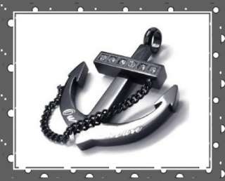 Stainless Steel Charm Anchor Pendant Necklace Mens Boys  