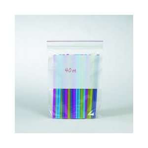  2 Mil Minigrip White Block Reclosable Poly Bags, 9 x 12 