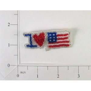  I Love America Sequin Applique with Pin 