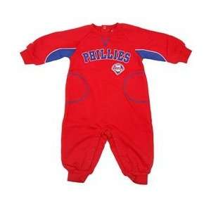 Philadelphia Phillies Newborn Coverall by Majestic Athletic   Red 3 6 