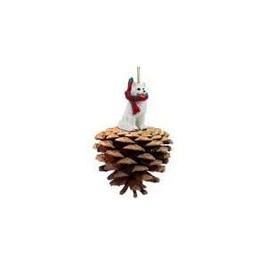 American Eskimo Pinecone Christmas Ornament 