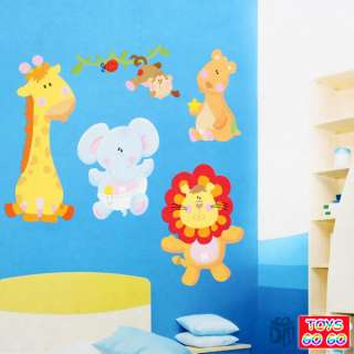 This is a bid for 3D Animal Adhesive Wall Sticker include 6 different 