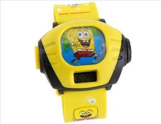  Cartoon Sponge Bob Pattern Plastic Kids Digital Projector Watch 