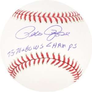  Pete Rose Autographed Baseball  Details 75,76,80 WS 