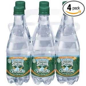 Pol and Springs Sparkling Water, Orange, 6 Count (Pack of 4)  