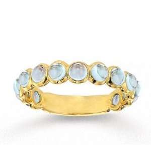  14k Yellow Gold Bezel Cabochon Moonstone Stackable Ring Jewelry