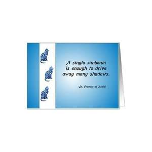 Volunteer Appreciation Cat with Sunbeam Quote Card