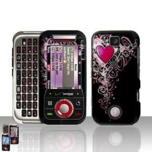  Black with Pink Gothic Vine Heart Rubber Texture Motorola 