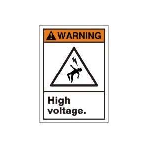 WARNING Labels HIGH VOLTAGE (W/GRAPHIC) Adhesive Dura Vinyl   Each 5 