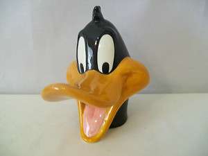 WARNER BROTHERS 1993 DAFFY DUCK HEAD TOOTHBRUSH HOLDER #D1138  