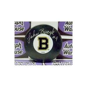 John Bucyk autographed Hockey Puck (Boston Bruins)