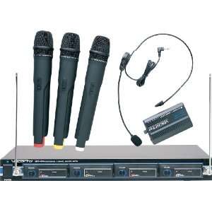  VocoPro VHF 4800 4 Channel VHF Wireless Microphone System 