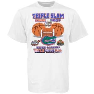 Florida Gators White Triple Champions T shirt  Sports 