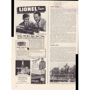 Lionel Trains Toy Railroad 1942 Original Vintage Advertisment