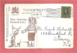 BUSTER BROWN & TIGE On Vintage 1909 TUCK VALENTINES DAY Postcard 