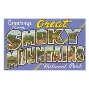  Greetings from Smoky Mountains Premium Poster Print, 8x12 